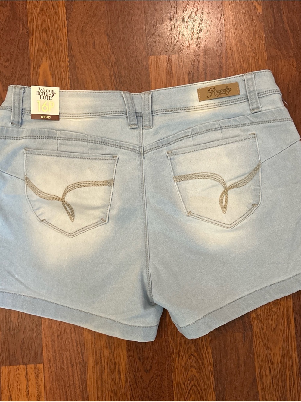 Royalty For Me Light Blue Denim Jean Shorts Jorts Size 16P
